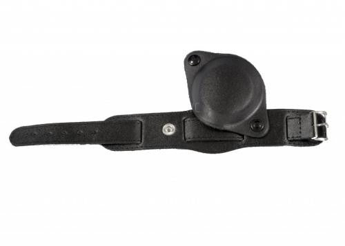 Bracelet de montre militaire en cuir noir 18mm motif années 1950 avec protection de cadran