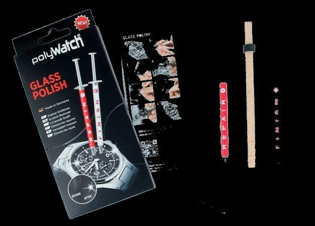 polyWatch éliminateur de rayures (élimine les rayures sur les verres minéraux et saphir de montres)
