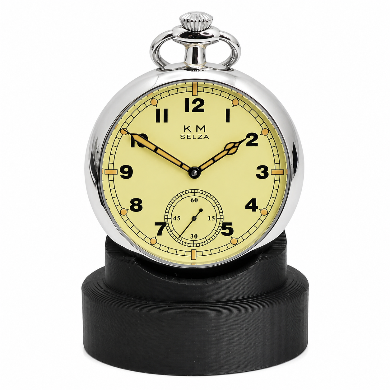 Soporte para reloj de bolsillo negro - ideal para exhibir un reloj de bolsillo cuando no se usa en un escritorio, mesa o vitrina