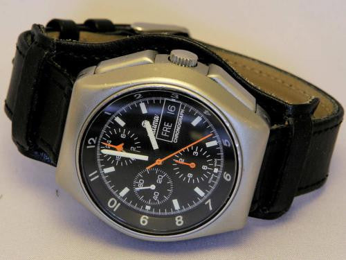 Bracelet de montre militaire en cuir d'aviateur allemand "Luftwaffe / Bund" 20mm