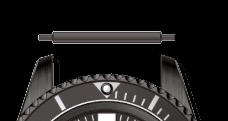 Par de pasadores de reloj diseñados para crear la apariencia de un reloj militar con barras sólidas fijas