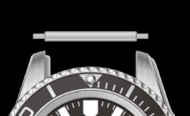 Par de pasadores de reloj diseñados para crear la apariencia de un reloj militar con barras sólidas fijas