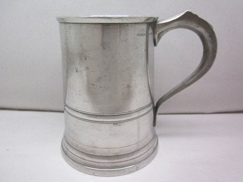 Jarra sólida de peltre de una pinta James Yates - Peso y dimensiones idénticos a los originales del siglo XIX del fabricante