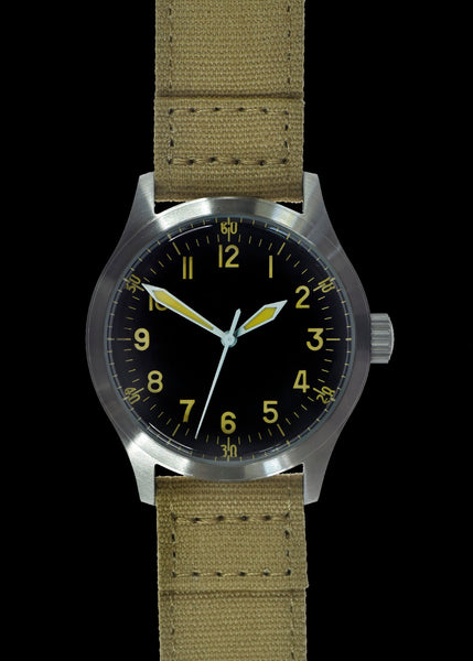 A-11 1940s WWII Pattern Military Watch (Automatic) Brushed Steel Finish with 100m Water Resistance and Sapphire Crystal