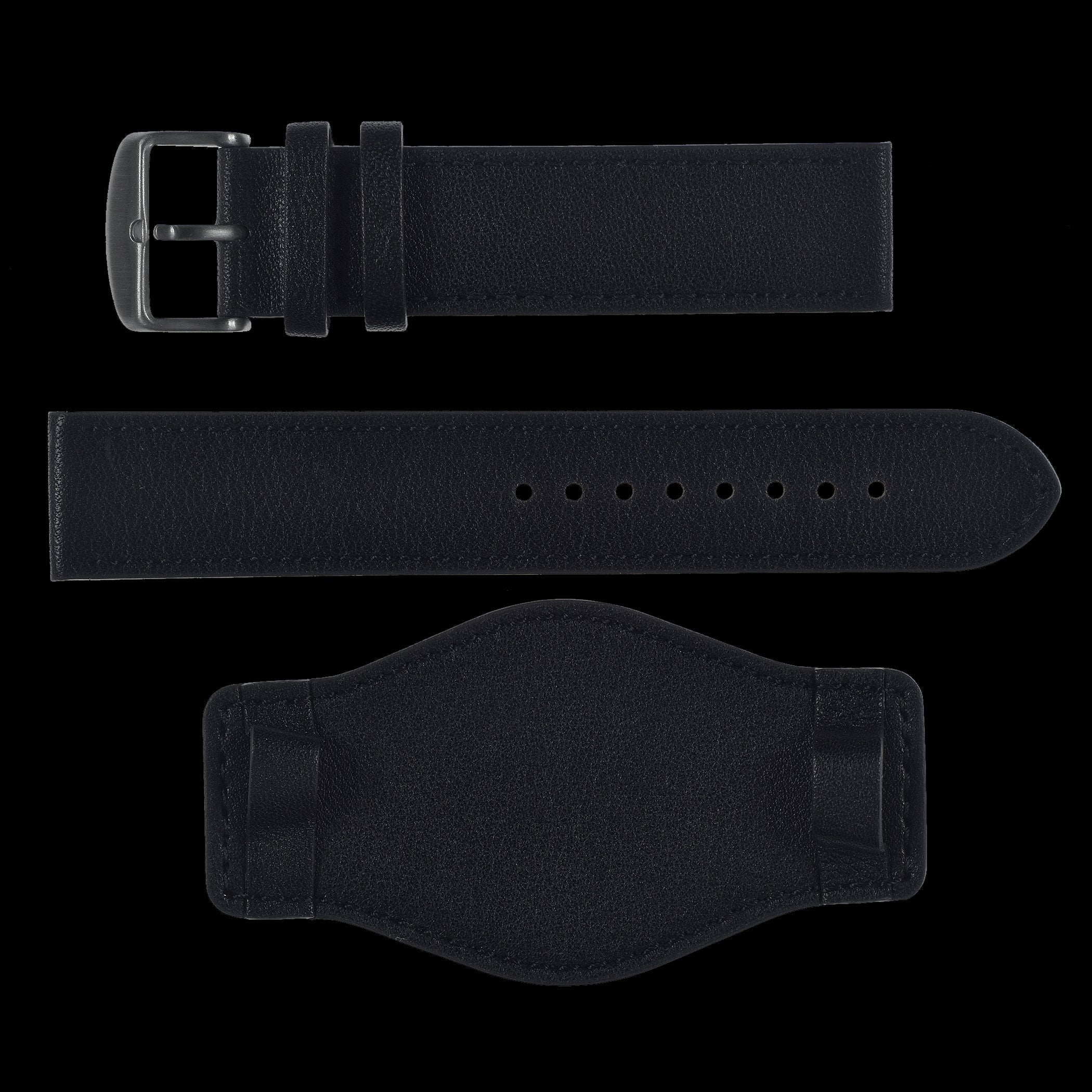 Bracelet de montre militaire en cuir d'aviateur allemand "Luftwaffe / Bund" 20mm