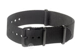 24mm Black NATO Military Watch Strap With PVD Fasteners