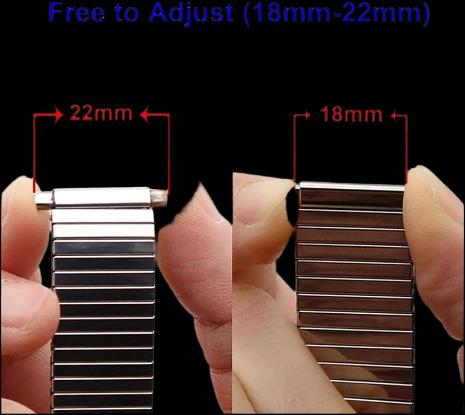Pulsera de expansión para reloj MWC de acero inoxidable (Adecuada para relojes con ancho de asa de 18-22mm)