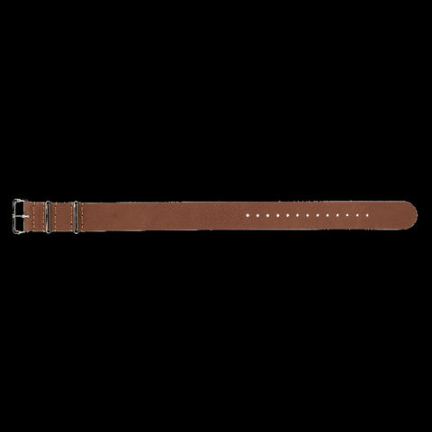 22mm Brown Leather NATO Military Watch Strap