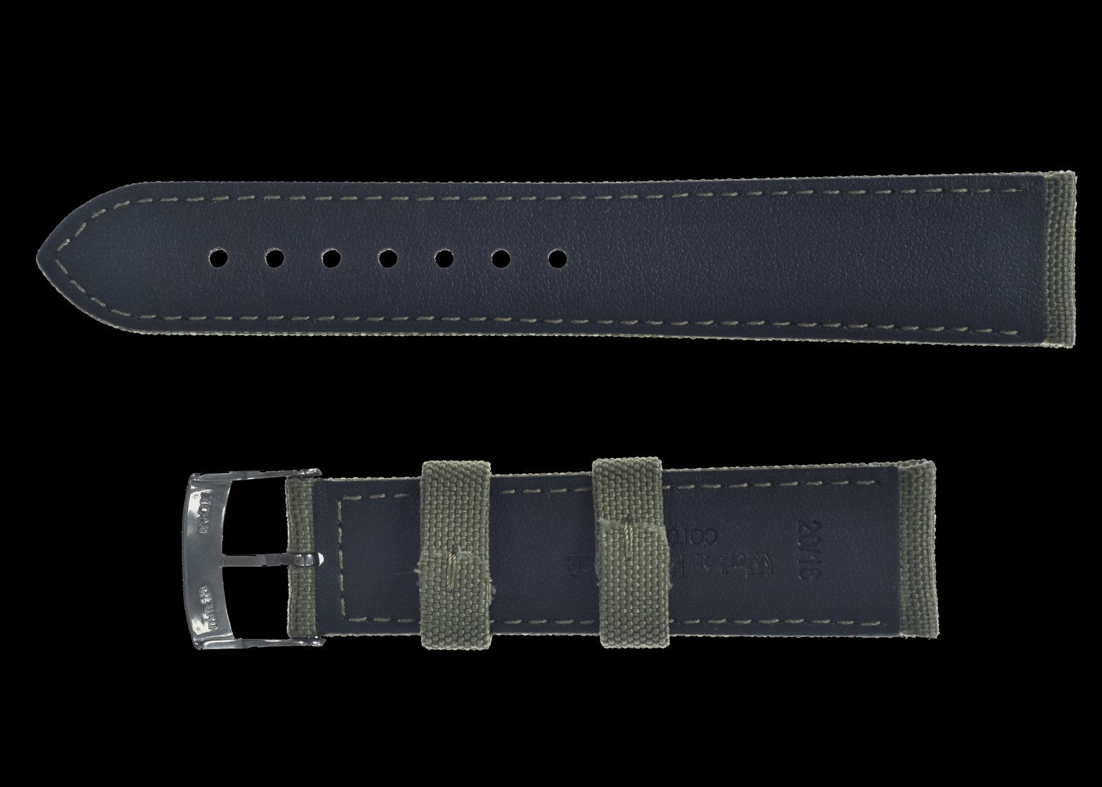 Bracelet Militaire en Toile 22mm à Motif Rétro en Olive Drab en 2 Pièces - Le Bracelet en Tissu Durable Idéal pour Montres Militaires