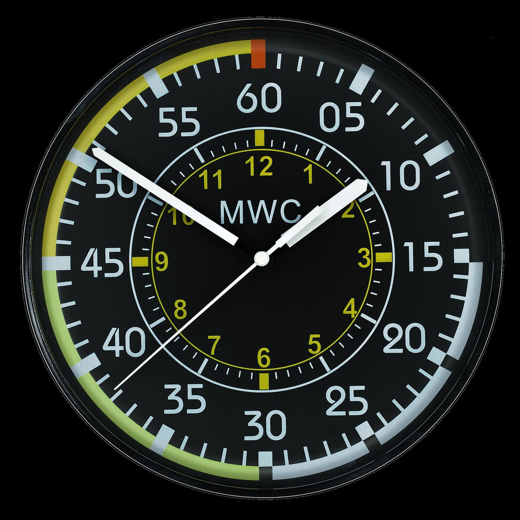 MWC Aircraft Instrument Airspeed Indicator Wall Clock with Silent Quartz Movement and Sweep Second Hand (Size 22.5 cm / approx 9")