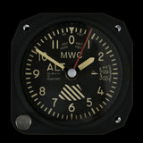 Limited Edition Replica Altimeter Instrument Desk Clock With Retro Dial in Matt Black Finish