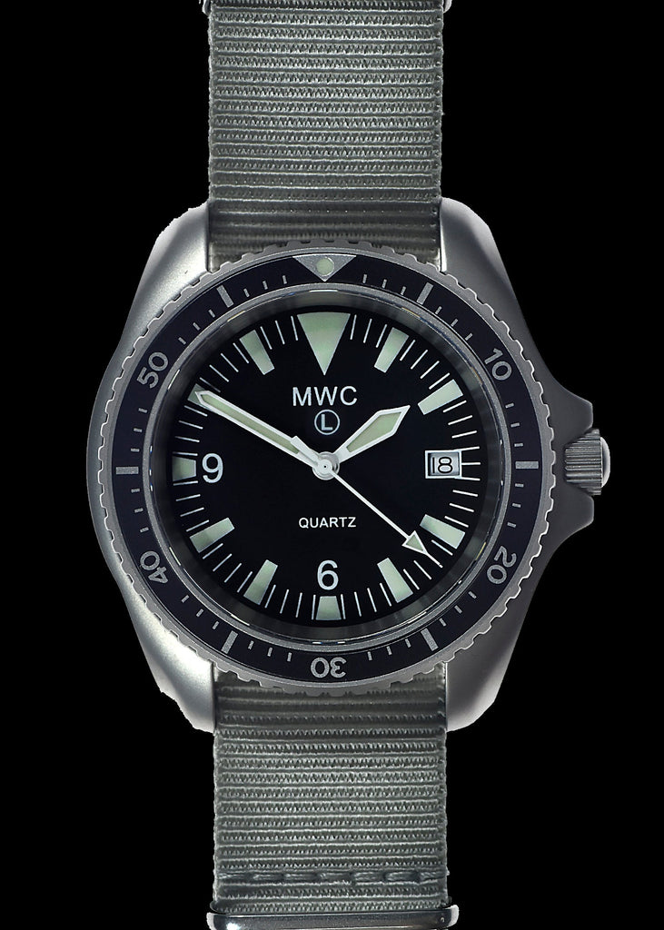 Current NATO Pattern Quartz Military Divers Watch with Ceramic Bezel Insert, Sapphire Crystal and 10 Year Battery Life - NATO STOCK NUMBER NSN 6645-99-157-3496