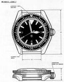 MWC 21 Jewel 1980s Pattern 300m Automatic Military Divers Watch with Sapphire Crystal and a Black and a Grey NATO Strap