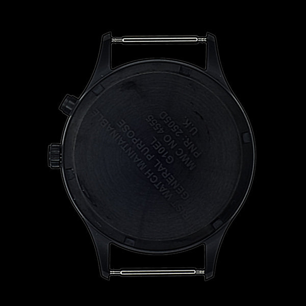 MWC G10EL Black PVD Steel General Service Watch with Desert Coloured Electroluminescent (EL) Backlit Dial