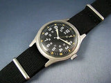 MWC Classic 1970s Pattern MIL-W-46374 Pattern Military Watch on a Black Military Webbing Strap