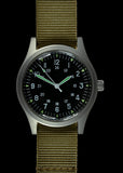 GG-W-113 U.S. 1960s Pattern Automatic Military Watch – 100m Water Resistant, Sapphire Box Crystal, Retro Stainless Steel 