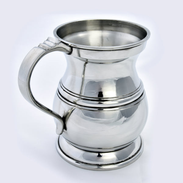 James Yates One Pint 19th Century Pattern Pewter Baluster Tankard - This is an exact remake of the manufacturers original