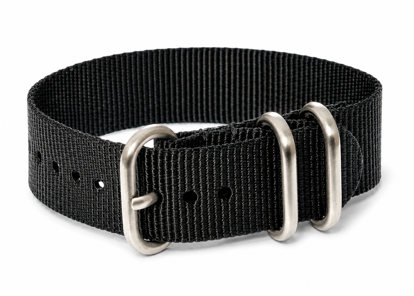 18mm Black Zulu Pattern Ballistic Nylon Military Watch Strap