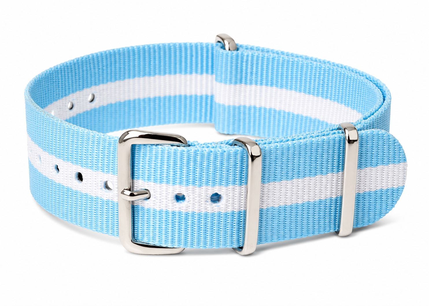 20mm Blue and White NATO Military Watch Strap / Argentina, Bavaria (Bayern), Israeli Colors