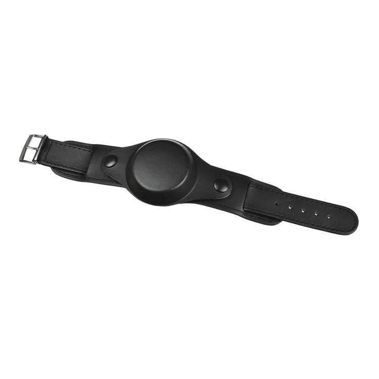 Bracelet de montre militaire en cuir noir 18mm motif années 1950 avec protection de cadran
