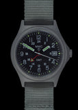 MWC GMT (Dual Time Zone) Water resistant Military Watch in Stainless Steel Case with Screw Crown