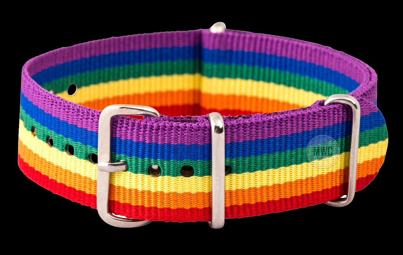 Bracelet de montre militaire NATO arc-en-ciel LGBT 20mm en sangle nylon balistique