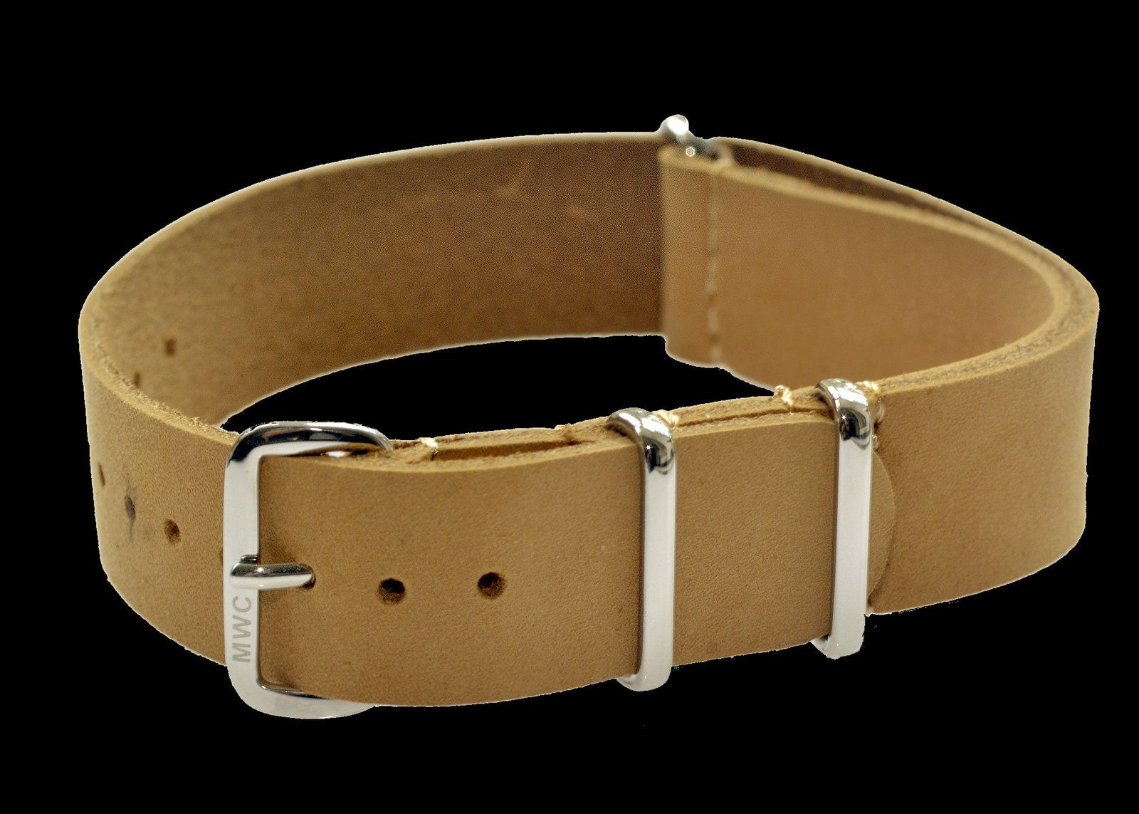 18mm Hellbraunes Leder NATO Militär-Uhrenarmband