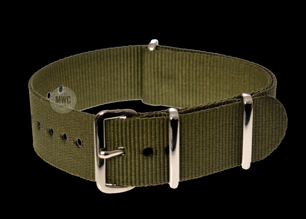 24mm Olive NATO Military Watch Strap