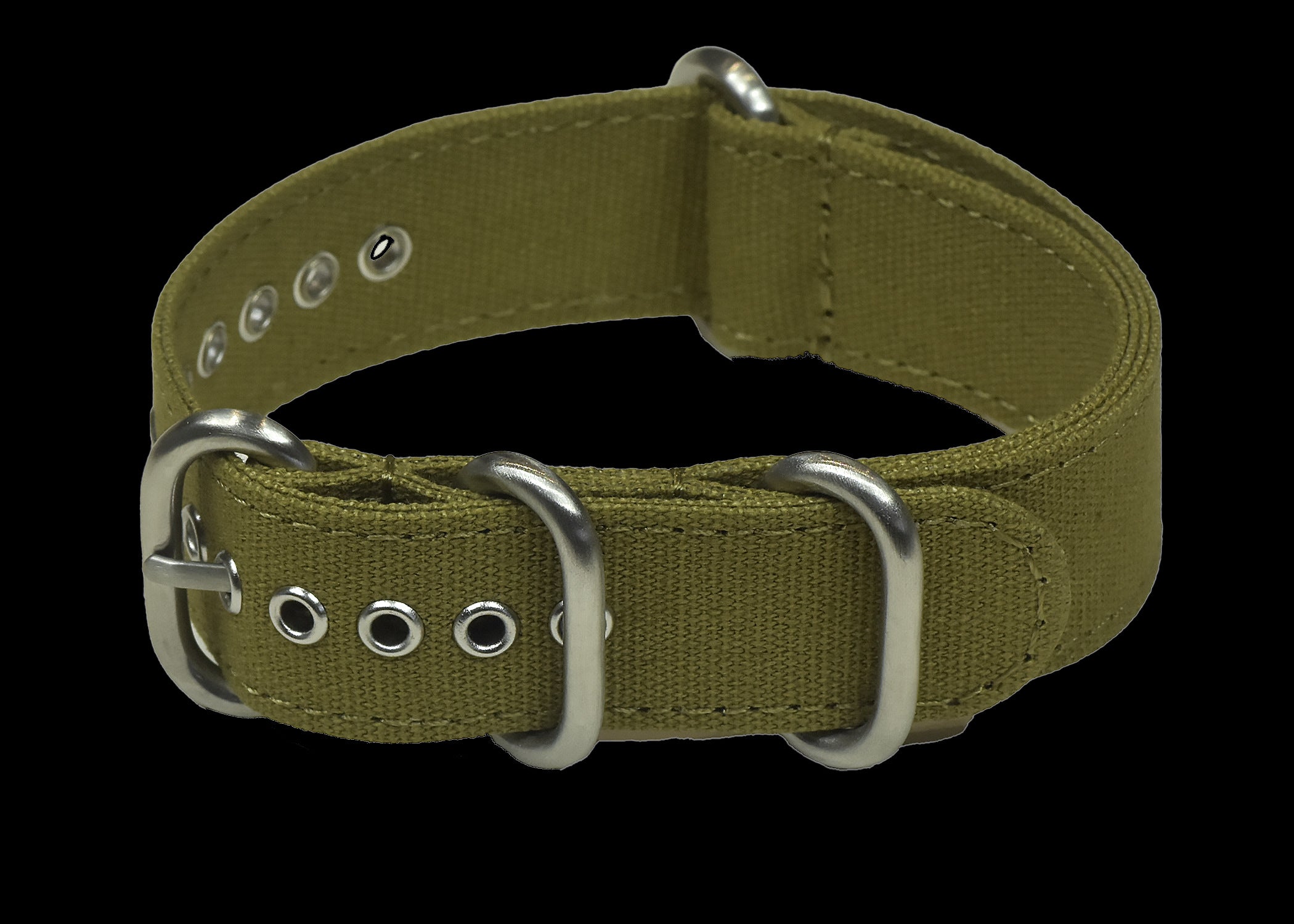 Correa de una pieza de lona con patrón retro verde ejército de 22mm