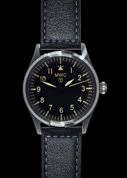 MWC Classic 40mm Stainless Steel Aviator Watch with Hybrid Movement and 100m Water Resistance