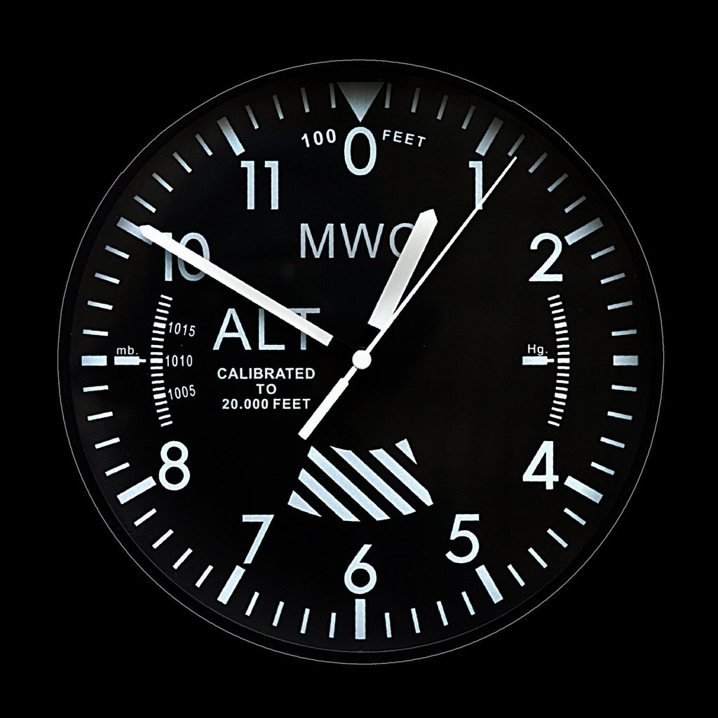 MWC Altimeter Wall Clock with a Sweep Second Hand and Silent Quartz Movement (Size 22.5 cm / approx 9")