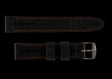 MWC 22mm Silicone Watch Strap with Orange Stitching