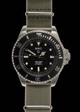 MWC 21 Jewel 300m Automatic Military Divers Watch with Sapphire Crystal and Ceramic Bezel on a NATO Webbing Strap