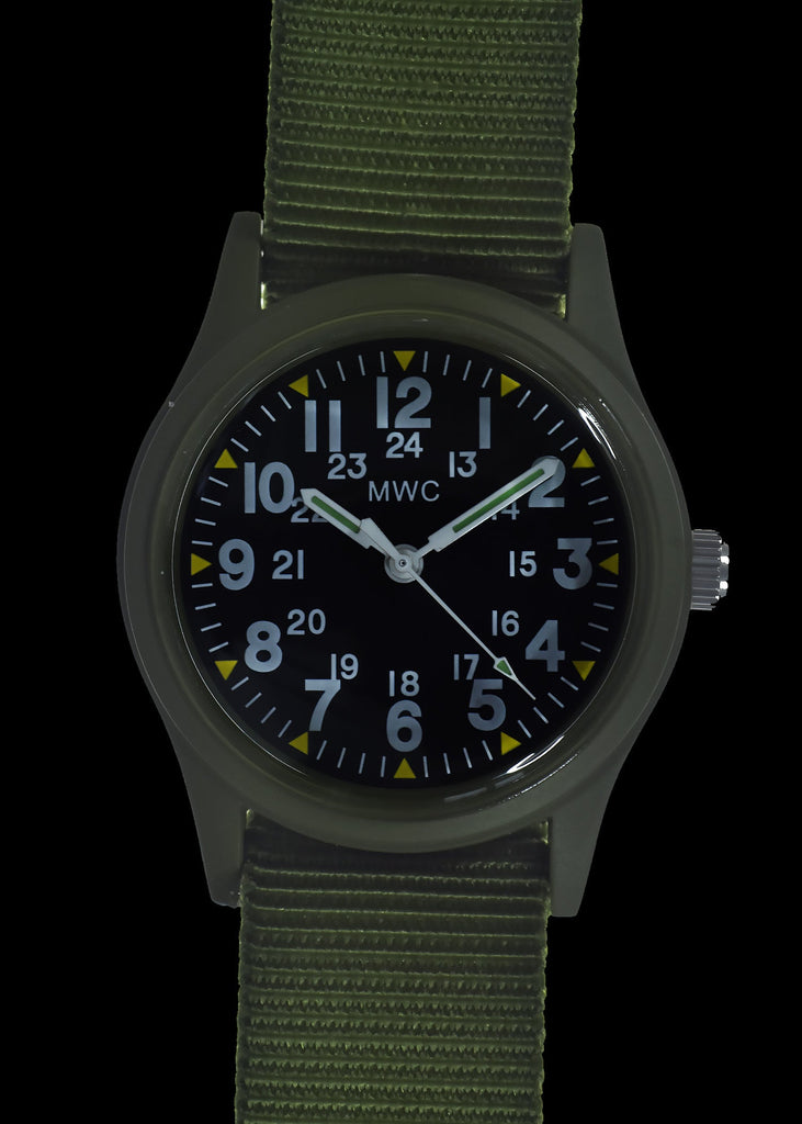 MWC Classic 1960s/70s Pattern Olive Drab Vietnam Watch on Matching Webbing Strap