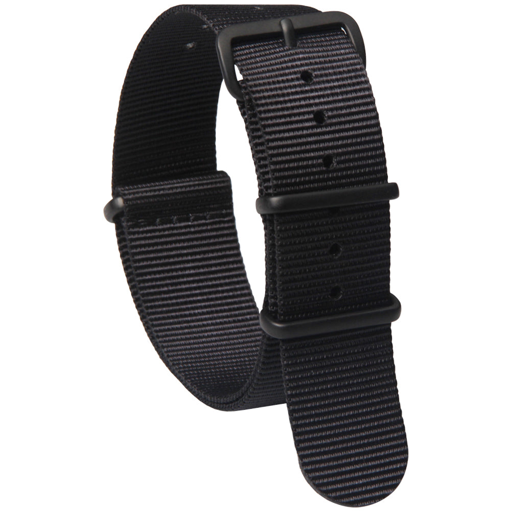 18mm PVD Black NATO Military Watch Strap