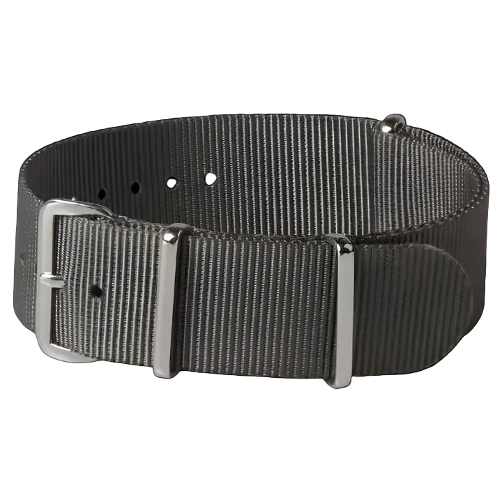 18mm admiralitätsgraues NATO Militär-Uhrenarmband aus ballistischem Nylon mit Edelstahlverschlüssen