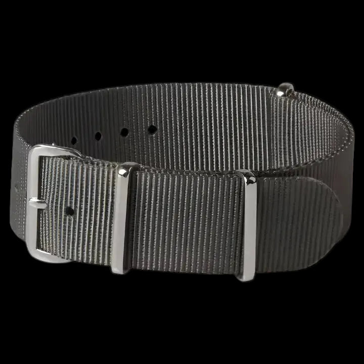 Bracelet de montre militaire NATO gris amirauté 24mm en nylon balistique avec attaches en acier inoxydable