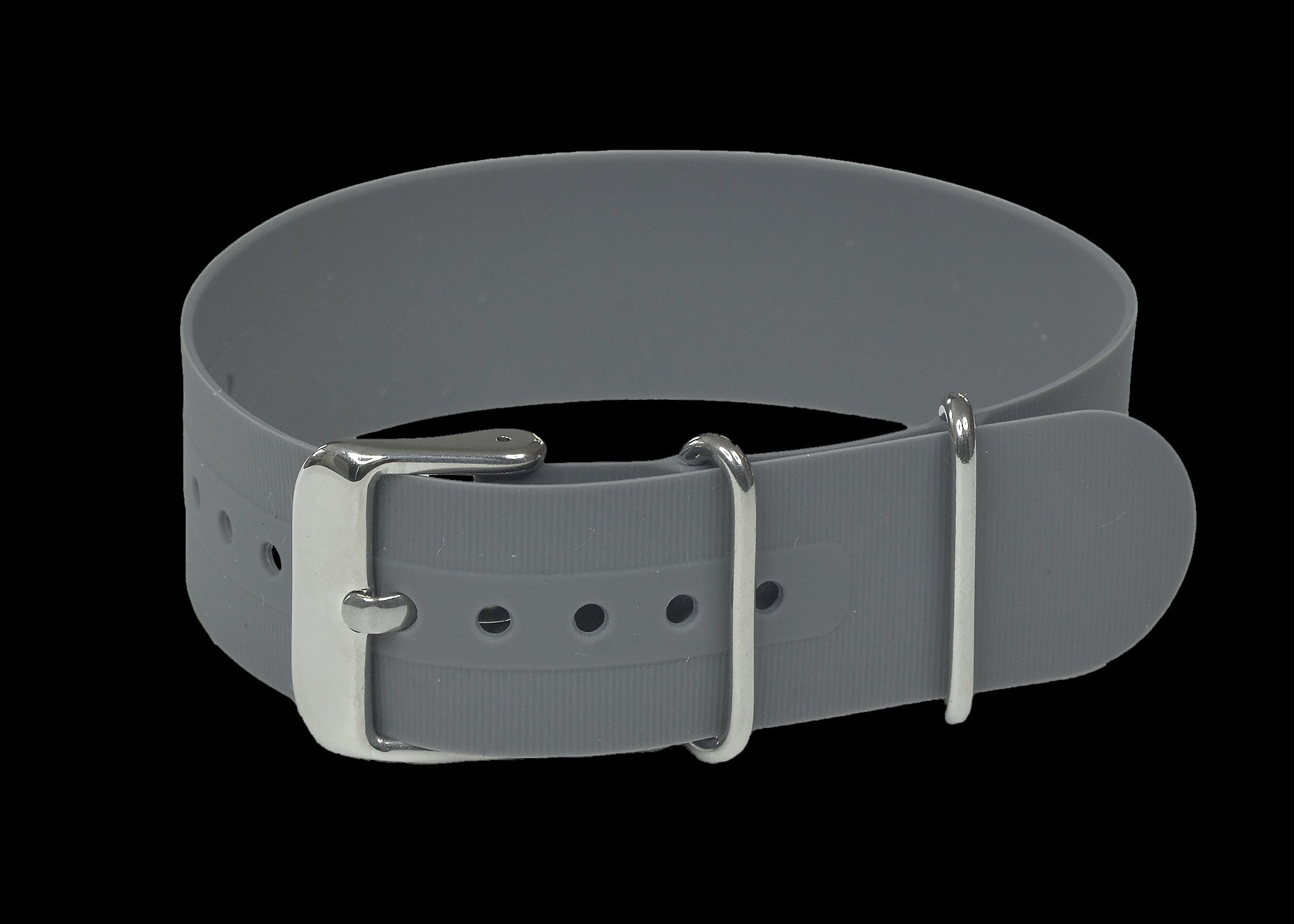 18mm graues Silikon/Gummi NATO Militär-Uhrenarmband