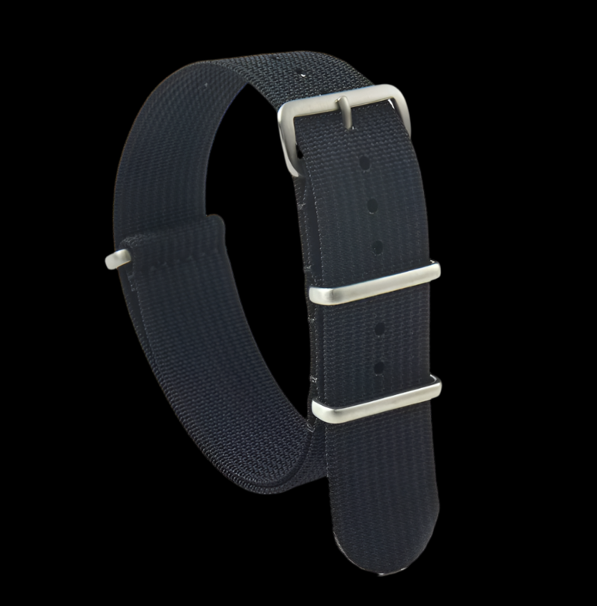 18mm Geripptes Schwarzes NATO Militär Uhrenarmband