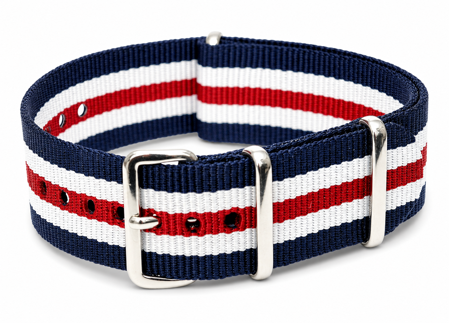 18mm Red, White and Blue NATO Military Watch Strap
