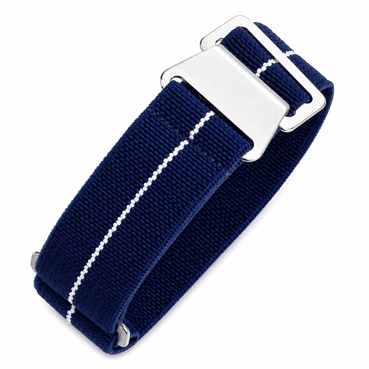 20mm elastischer französischer Marine- und Spezialkräfte-Gurt in Marineblau mit einem weißen Streifen