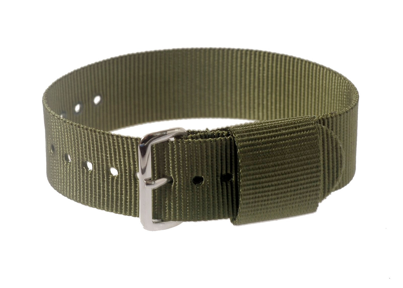 Bracelet de montre militaire motif US olive 20mm