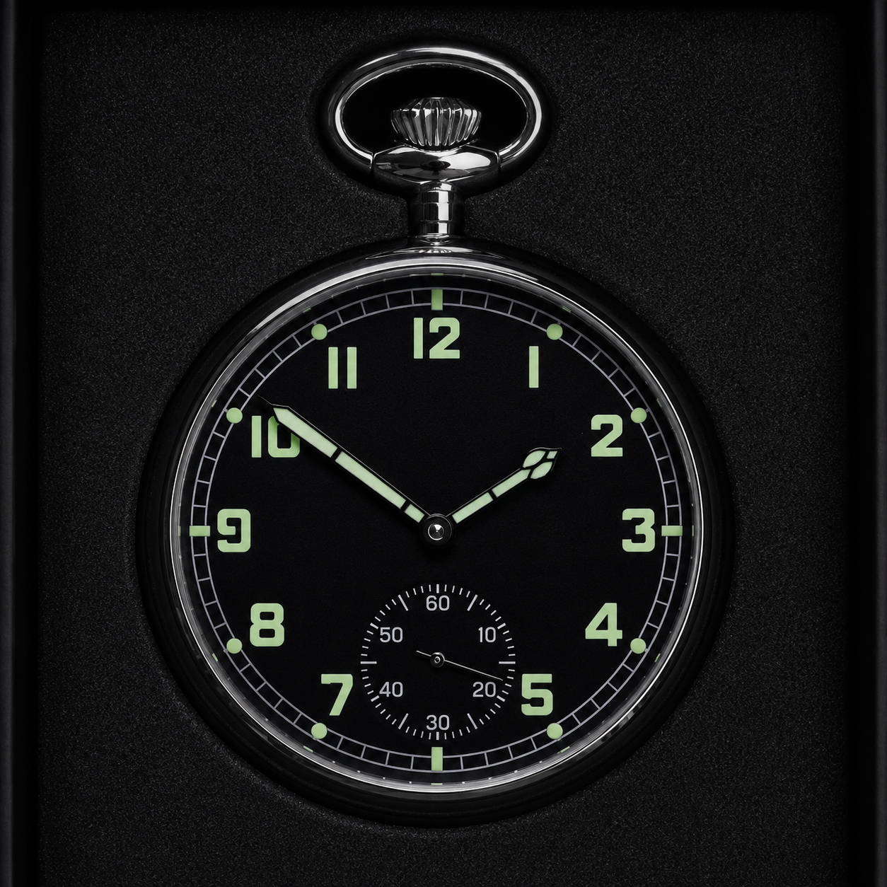 Montre de poche militaire Aeschbach WW2 modèle allemand Luftwaffe à remontage manuel 17 rubis