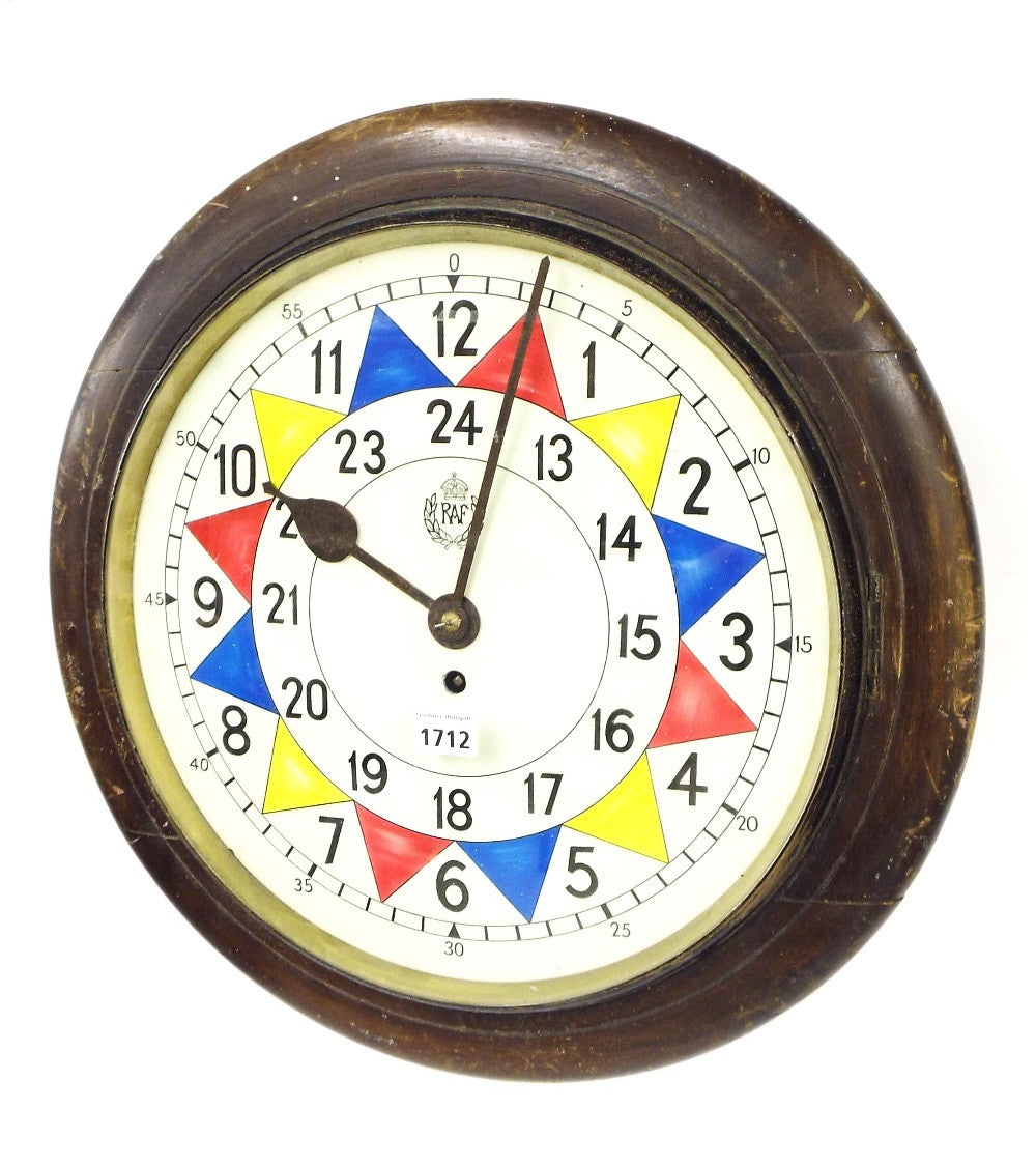 Horloge murale réplique secteur motif RAF 1940 "Bataille d'Angleterre" avec mouvement quartz silencieux et trotteuse (taille 12" / 30,5 cm)