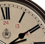 RAF 1943 Pattern Replica 12/24 Wall Clock with Silent Quartz Movement and Sweep Second Hand(Size 12