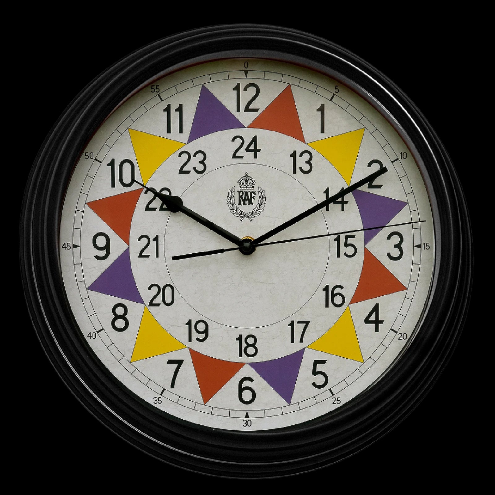 RAF 1940 "Schlacht um Großbritannien" Muster Replica Sektor-Wanduhr mit lautlosem Quarzwerk und durchgehender Sekunde (Größe 12" / 30,5 cm)