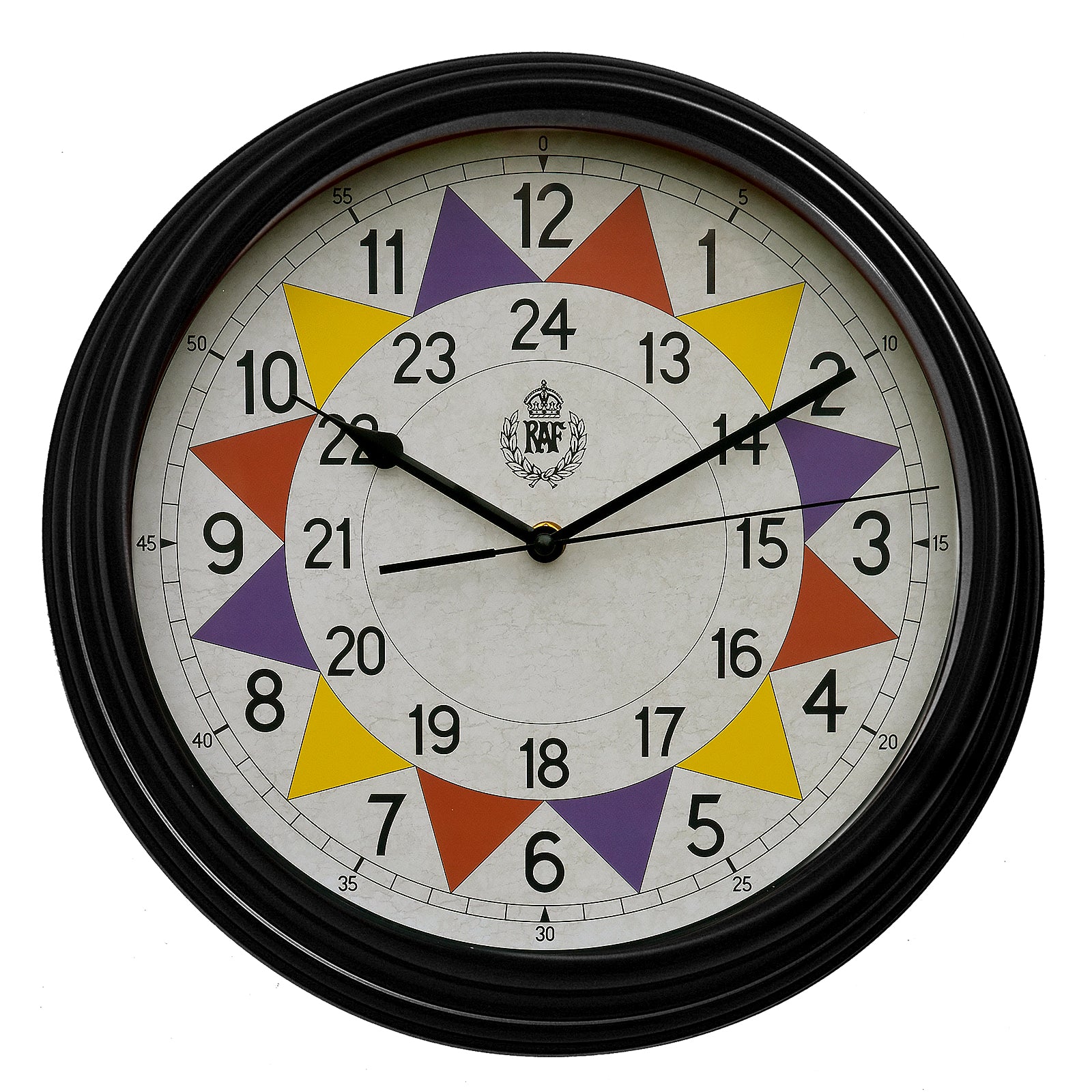 Horloge murale réplique secteur motif RAF 1940 "Bataille d'Angleterre" avec mouvement quartz silencieux et trotteuse (taille 12" / 30,5 cm)