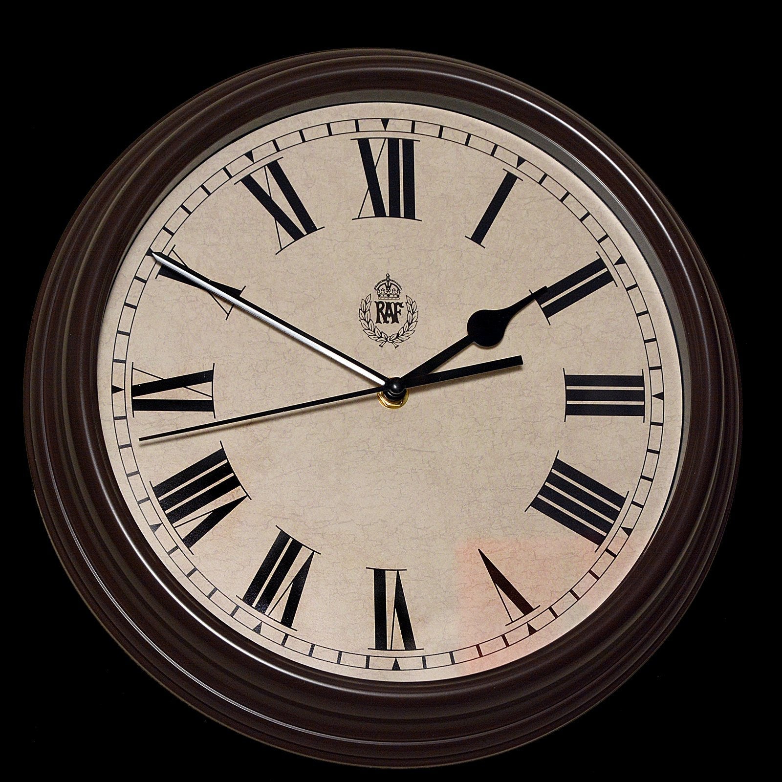 Horloge murale réplique motif Bataille d'Angleterre Royal Air Force 1940 avec mouvement quartz silencieux et trotteuse (taille 12"/30,5 cm)