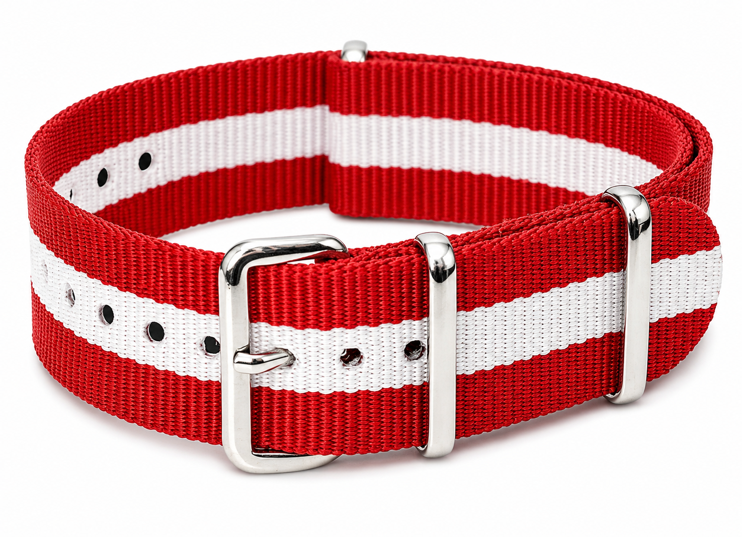 20mm "Red and White" NATO Military Watch Strap