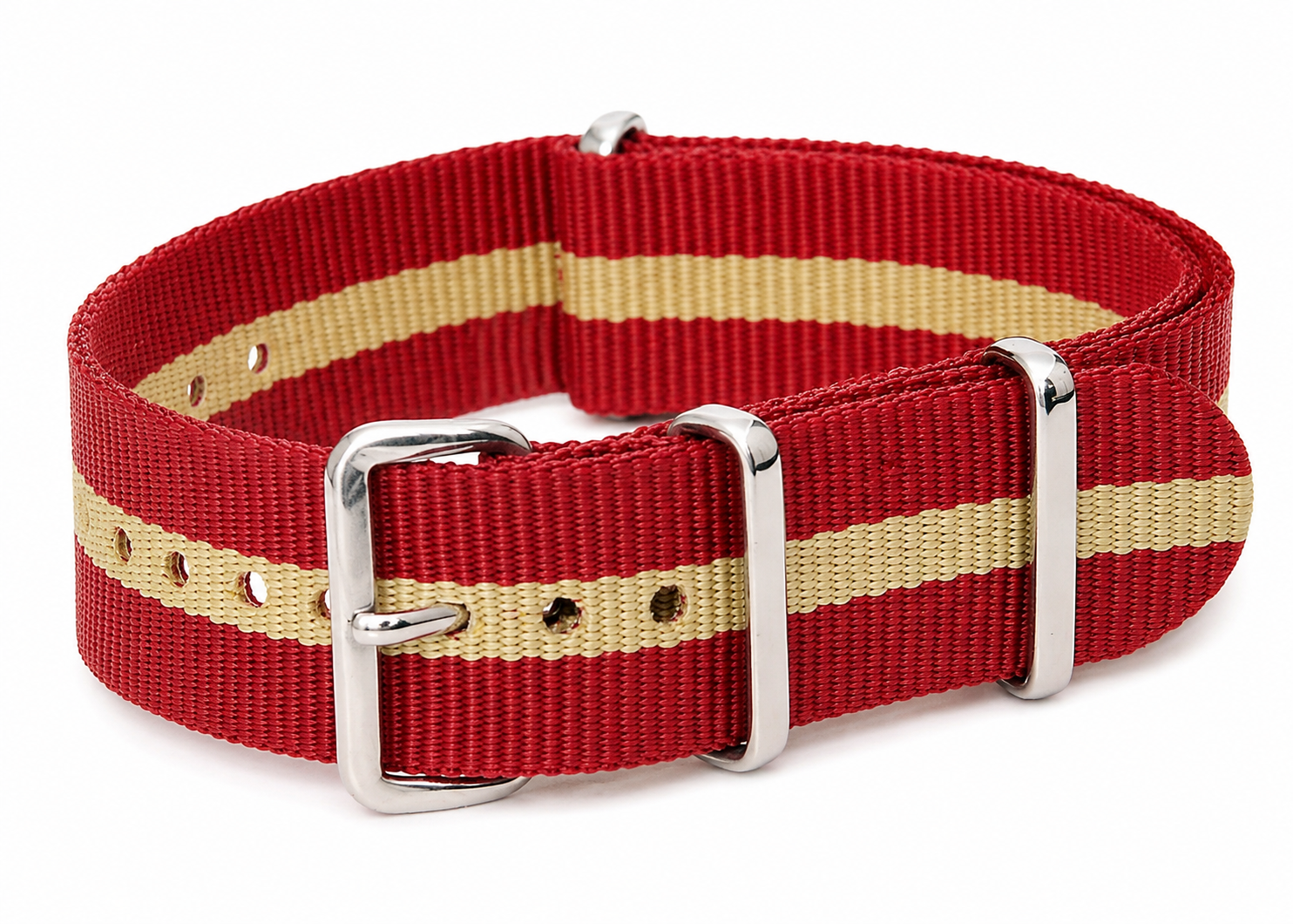 20mm Red and Sand NATO Military Watch Strap